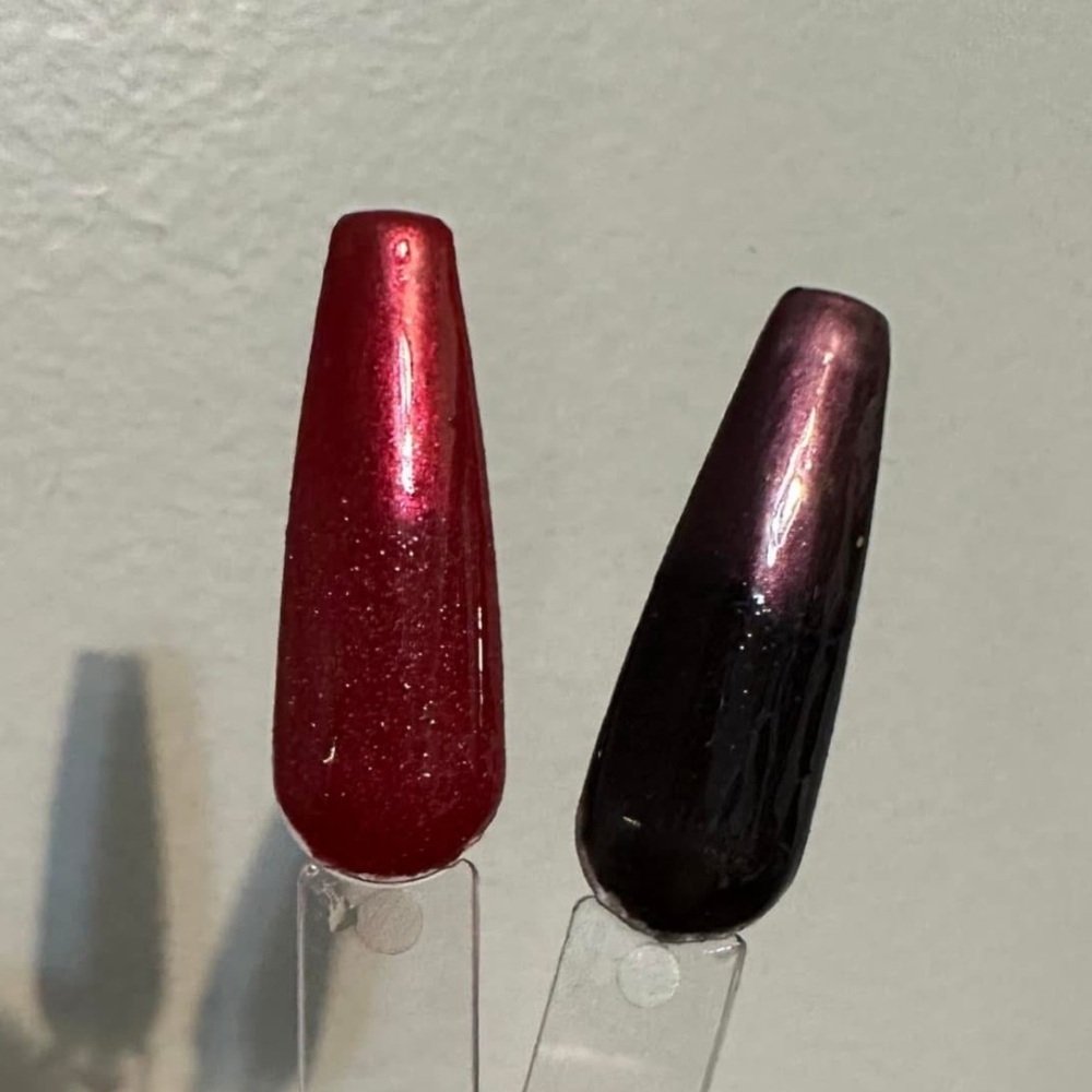Revel Nail Dip Powder Red Shimmer Chrome Acrylic Dip NWT - Picture 2 of 6